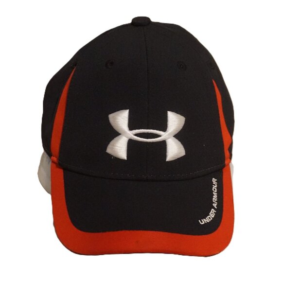 Under Armour Black Fitted Youth Hat with Red Accents and White UA Logo - Picture 1 of 7